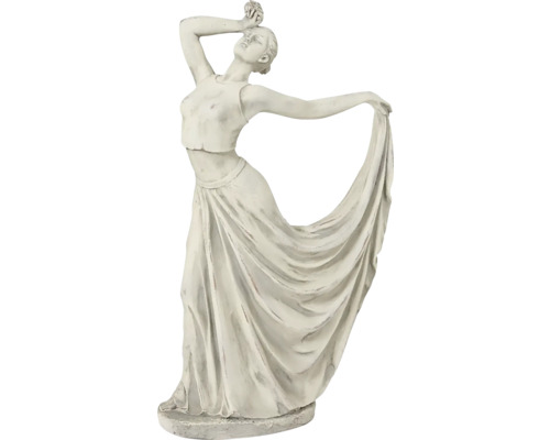 Socha polymagnesium tančící žena 28 x 64 x 112 cm bělená šedá