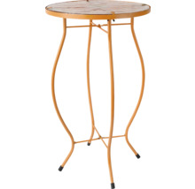 Květinový stolek kovový se skleněnou deskou Ø30,5 x 54 cm oranžový