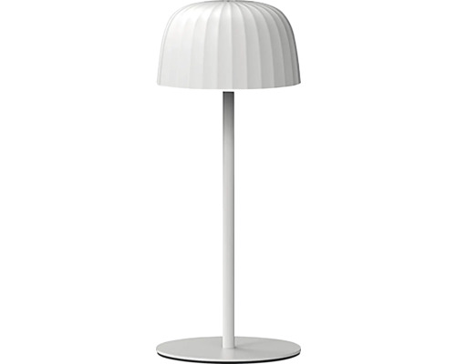 LED stolní lampa Panlux PN42100058 VIVIEN LED IP54 3 W 180 lm 2700 K 1600 mAh bílá Stolní lampa s kulatým stínidlem a podstavou