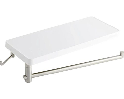 Držák toaletního papíru s poličkou z kovu a plastu