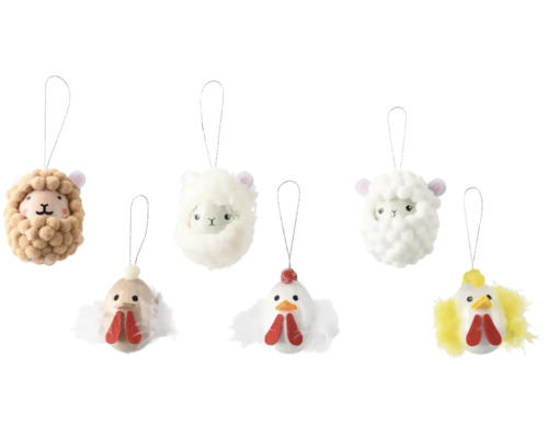 Dekorativní přívěsky s motivy zvířat k Velikonocům