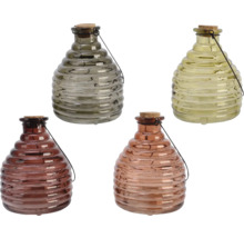 Dekorativní skleněné lahve ve tvaru včelího úlu s korkovou zátkou