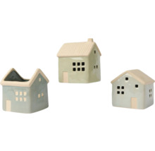 Dekorativní keramické domky, třídílné, pro interiéry