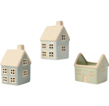 Dekorativní domky z keramiky v sadě
