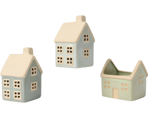 Dekorativní domky z keramiky v sadě