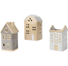 Dekorativní keramické domky, vhodné pro čajové svíčky