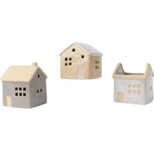 Dekorativní keramické domky, sada tří kusů