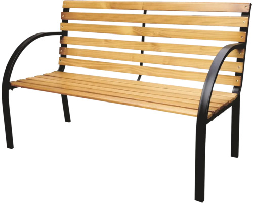 Zahradní lavice dřevěná s ocelovou konstrukcí 122 x 60 x 79 cm