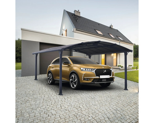 Přístřešek na auto Palram Canopia Arcadia 4300 hliník 435 x 359 cm antracit Auto pod přístřeškem pro auto před domem