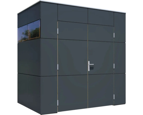 Moderní zahradní domek s oknem a dveřmi