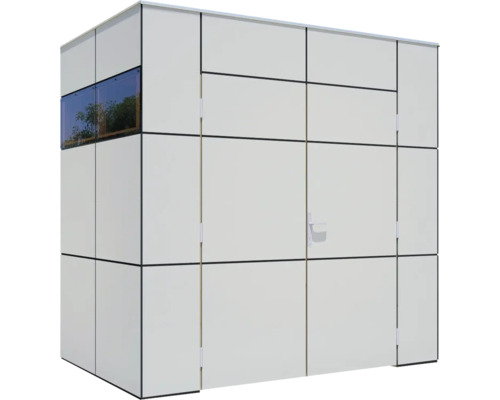 Moderní zahradní altán s oknem a dveřmi