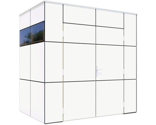 Moderní zahradní domek s dveřmi a oknem