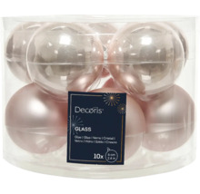 Balení deseti skleněných vánočních koulí, průměr šest centimetrů