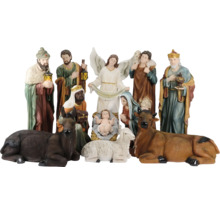 Sada figurek betlému s Ježíškem, Marií, Josefem, Třemi králi, pastýři, anděly a zvířaty