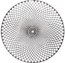 Kulatá, dekorativní nástěnná dekorace s mřížkovým vzorem