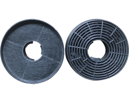Dva filtry do digestoře s kulatým tvarem a otvorem uprostřed