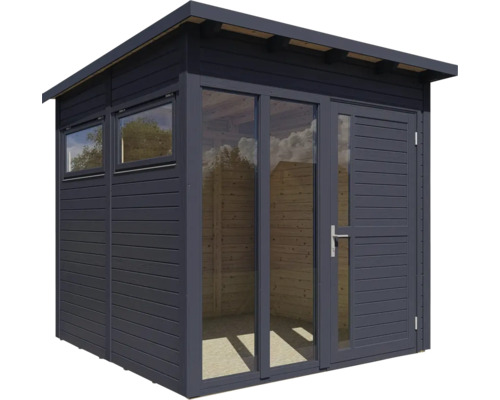 Zahradní domek ze dřeva s okny a dveřmi