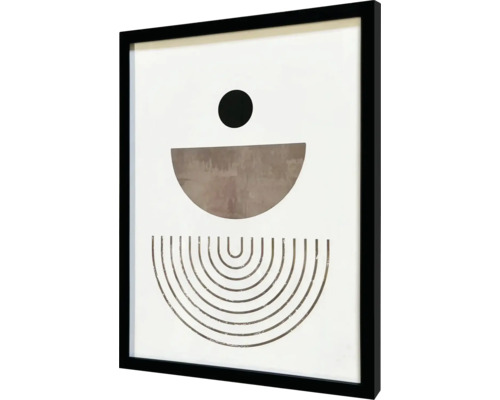 Zarámovaný obraz s moderním abstraktním designem z kruhových tvarů