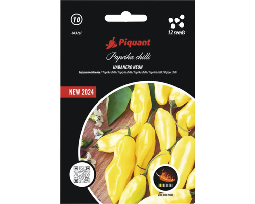 Balení semen pálivé papriky chilli Habanero Neon s 12 semeny