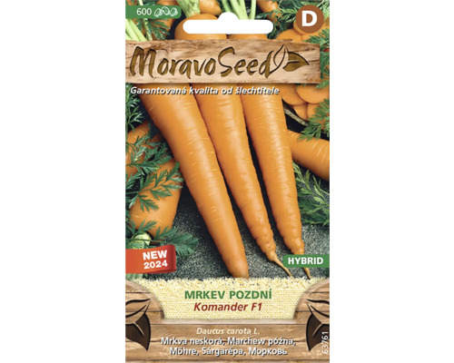 Mrkev pozdní KOMANDER F1 - hybrid MoravoSeed Balení semen mrkve odrůdy Komander F1 od Moravoseed
