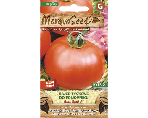 Rajče tyčkové F1 hybrid do fóliovníku MoravoSeed Balení semen tyčkových rajčat Giantball F1
