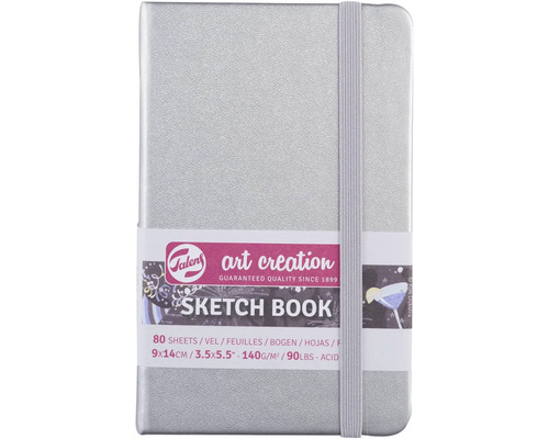 Skicák Artcreation Sketchbook Shiny silver 9 x 14 cm