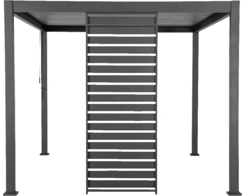 Kovový zahradní altán s lamelovou stěnou