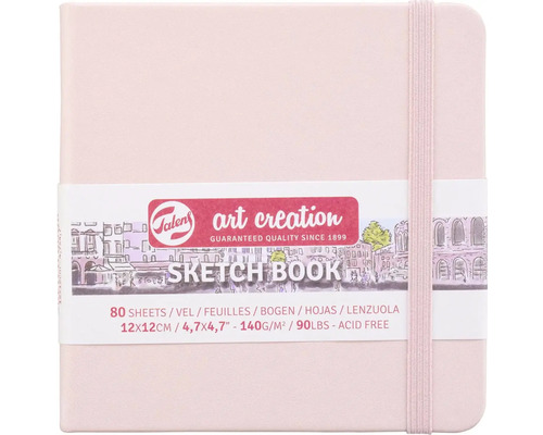 Skicák Artcreation Sketchbook Pastel pink 12 x 12 cm