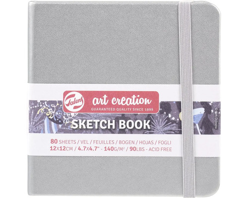 Skicák Artcreation Sketchbook Shiny silver 12 x 12 cm