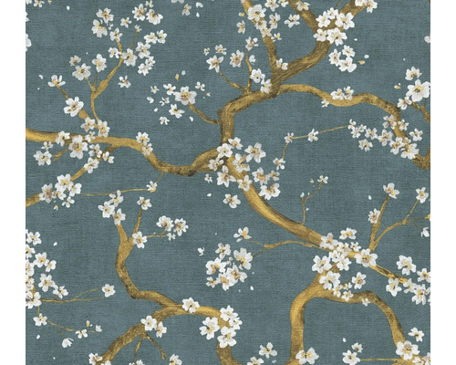 Tapeta s kvetoucími větvemi na strukturovaném pozadí