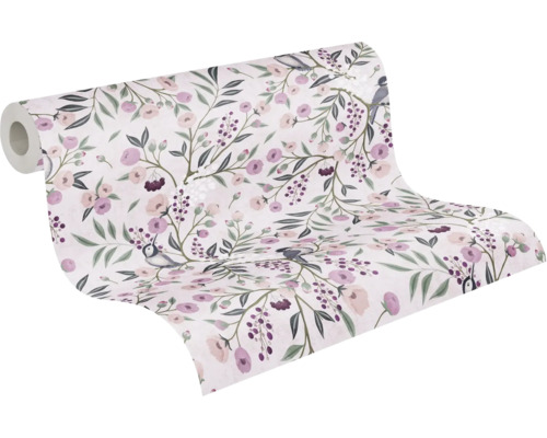 Role tapety s motivem ptáků a květin