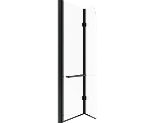 Sprchová zástěna s černým rámem a držákem na ručníky