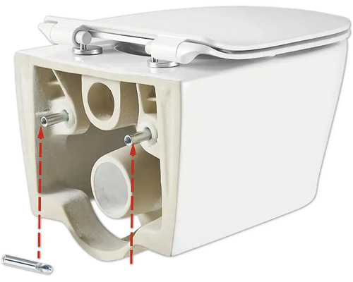 Závěsné WC s hlubokým splachováním a upevněním