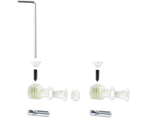 Rozkreslený spojovací prvek nábytku s imbusovým klíčem