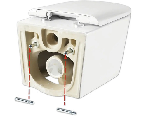 Závěsné WC s hlubokým splachováním s montážními prvky