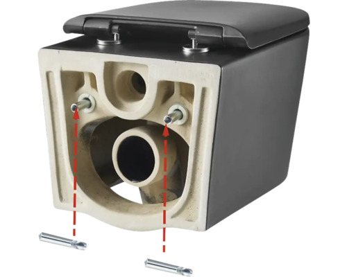 Závěsný hlubokosplachovací záchod s upevňovacím materiálem