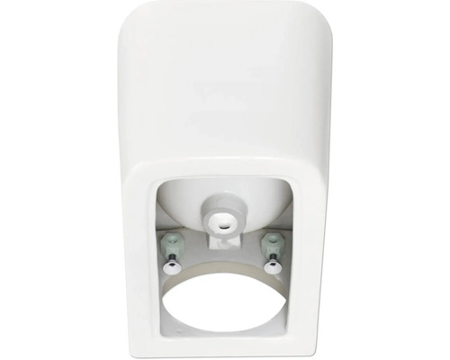 Detailní pohled na bílou splachovací nádržku