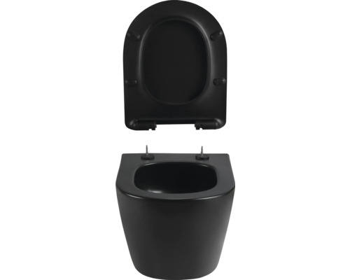 Závěsné WC s otevřeným splachovacím kruhem a WC sedátkem