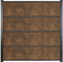 Zahradní plot s rámem a vodorovnými prvky