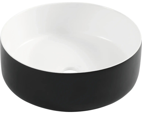 Umyvadlo na desku Differnz Mira sanitární keramika černá bílá 36 cm 38.009.02
