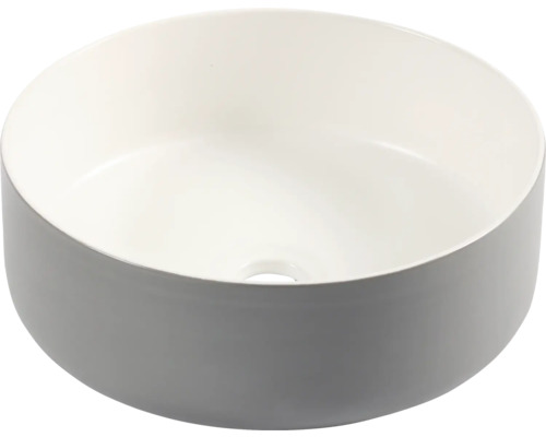Umyvadlo na desku Differnz Mira sanitární keramika šedá bílá 36 cm 38.009.06 Keramické umyvadlo