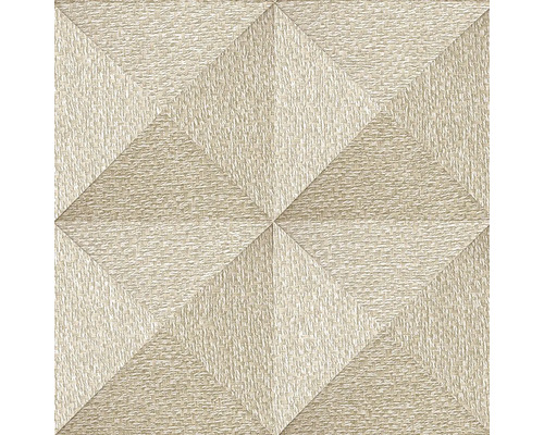 Vliesová tapeta SA524103 Santa Fe béžová, hnědá 0,53 x 10 m Detail béžové vinylové tapety s trojrozměrným kosočtvercovým vzorem.