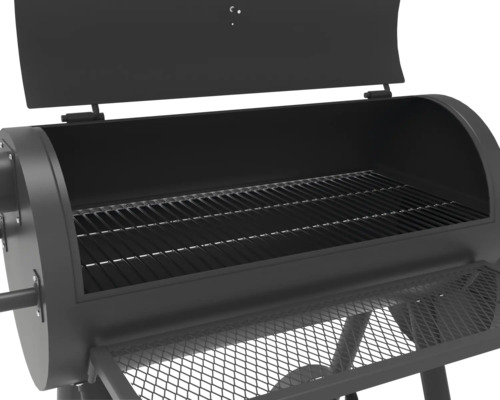 Otevřený gril na dřevěné uhlí s grilovacím roštem