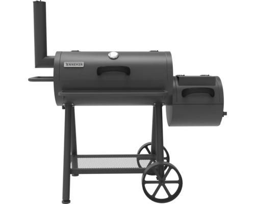 Tenneker gril na dřevěné uhlí s udírnou a odkládací plochou