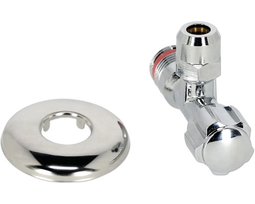 Rohový ventil z kovu s rozetou