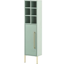 Skříňka s dvířky, otevřenými přihrádkami a nožičkami