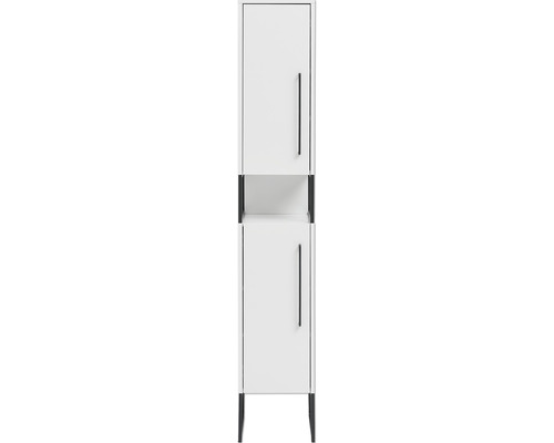 Koupelnová skříňka vysoká Möbelpartner Limone bílá matná 33 x 183,4 x 30,2 cm Vysoká koupelnová skříňka se dvěma dvířky a otevřenou přihrádkou