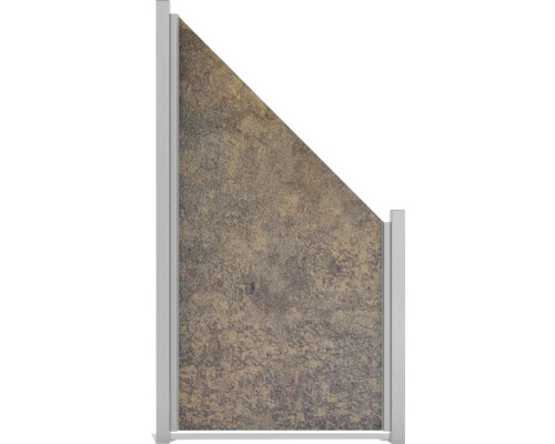 HPL Paraván Premo šikmý Sprchová stěna s boční stěnou a strukturou z minerálního odlitku