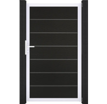 Zahradní branka s vodorovnými prvky a rukojetí