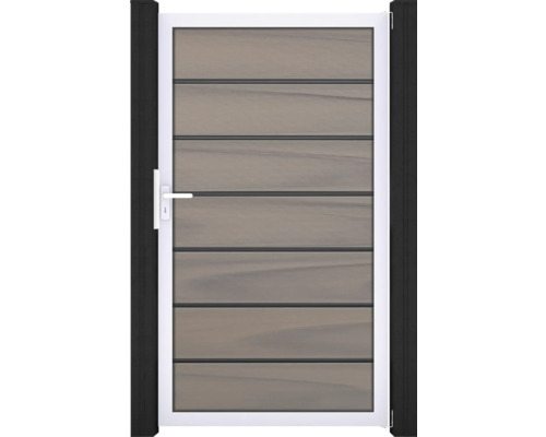 Flex Grande Premium co-ex rám EV1 Zahradní branka s vodorovnými panely, rámem a rukojetí